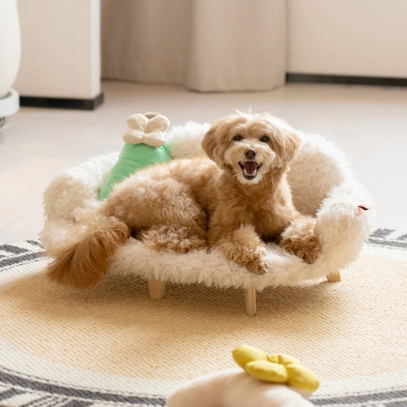 wooden pet bed