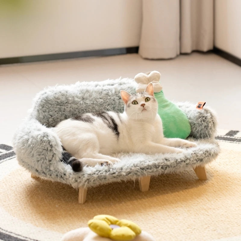 wooden pet bed