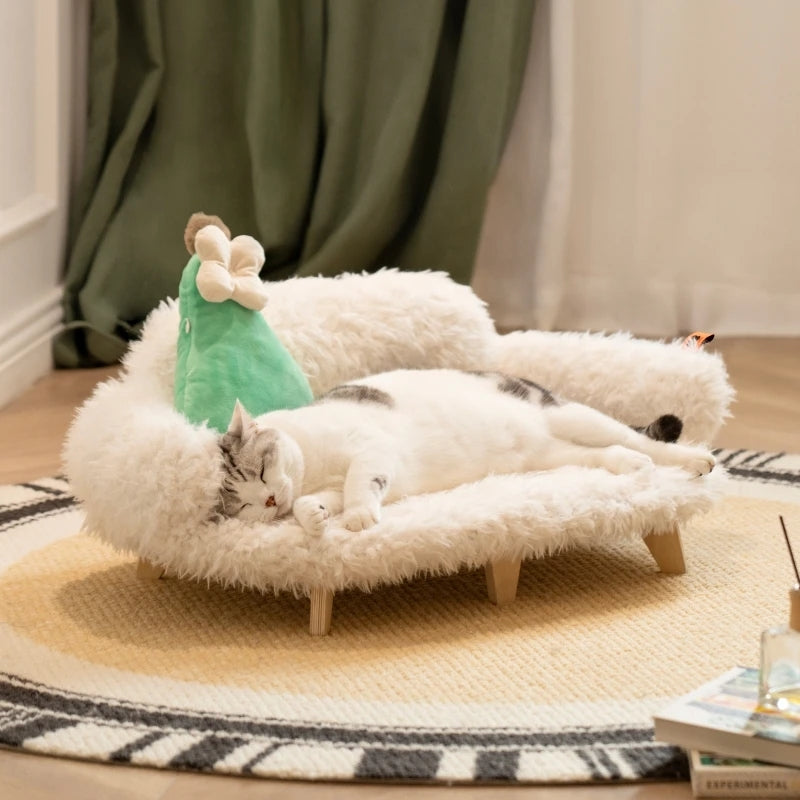 wooden pet bed