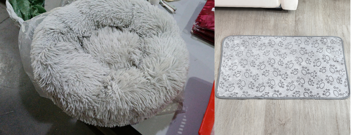 round plush dog bed