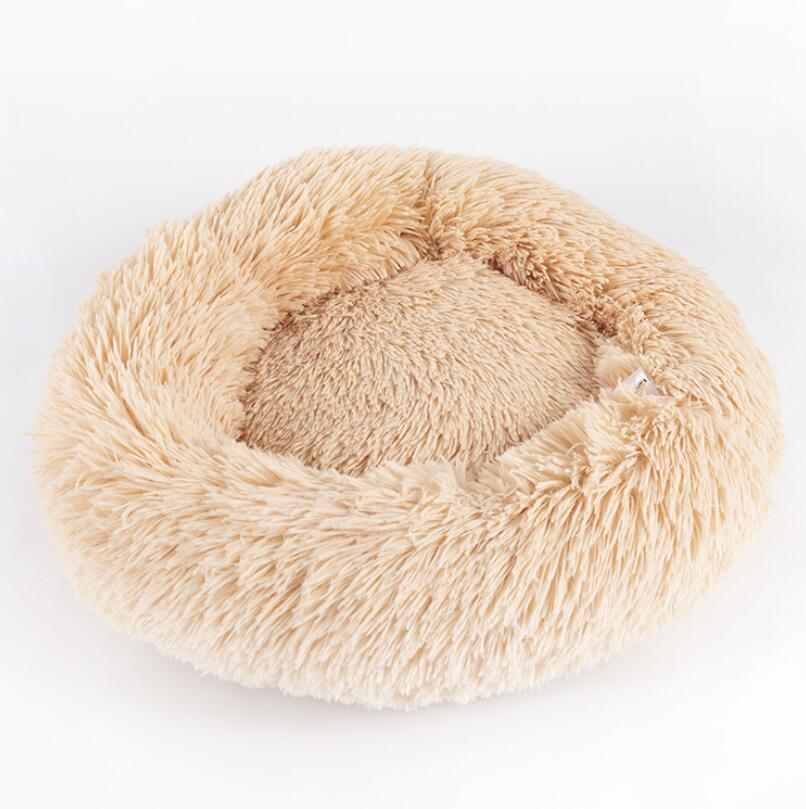 round plush dog bed