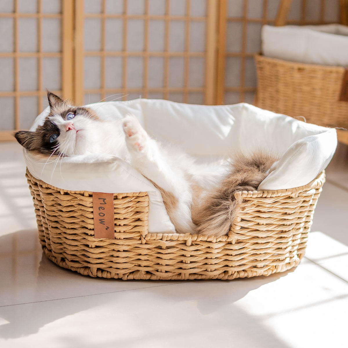 rattan pet bed