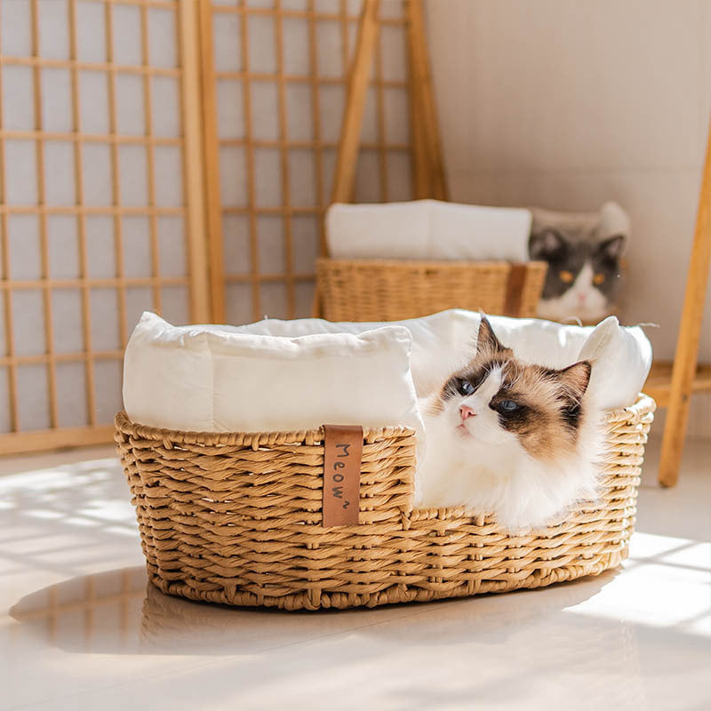rattan pet bed