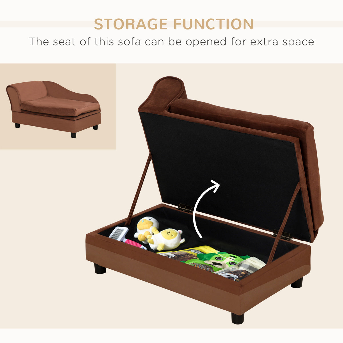dog sofa bed with storage